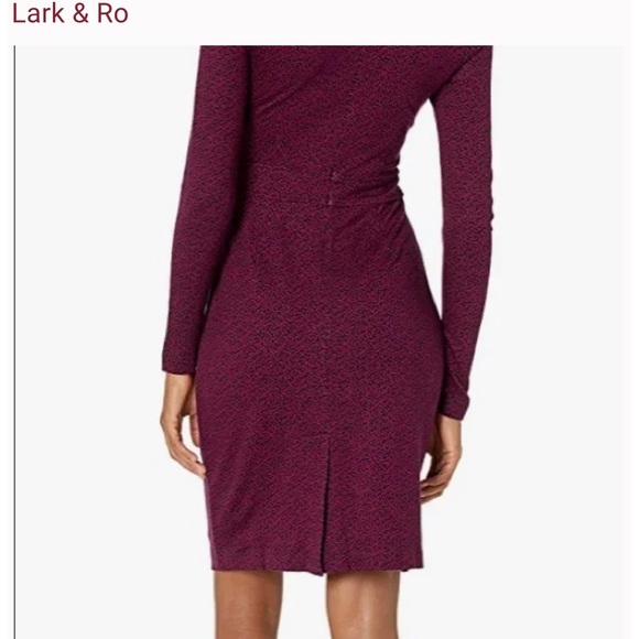 Lark & Ro Black &Pink print Long Sleeved Career Dress Size 2 - Picture 3 of 12